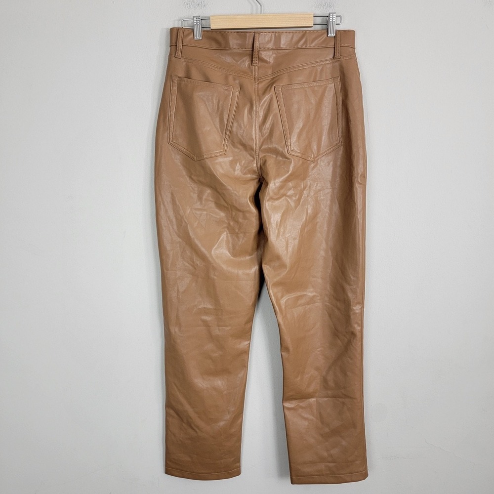 Abercrombie & Fitch Pant Curve Love 90s Straight Ultra High Rise Faux Leather 14 - Picture 3 of 12